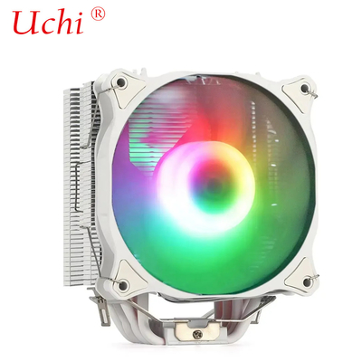 흰색 6 파이프 컴퓨터 CPU 냉각기 듀얼 팬 RGB 열 싱크 PC 컴퓨터