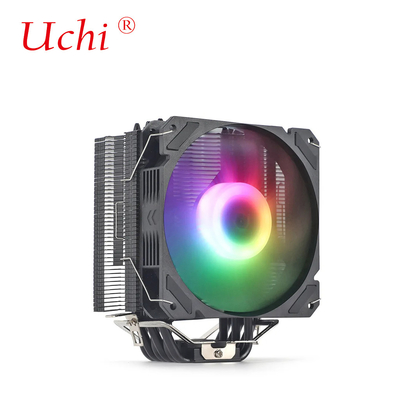 블랙 라디에이터 팬 조명 구리 히트 파이프 유니버설 CPU 냉각기 인텔 I3 I5 I7 I9 Lga 1151 1366 1700 2011 2066 AMD AM4 AM5