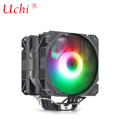 블랙 라디에이터 팬 조명 구리 히트 파이프 유니버설 CPU 냉각기 인텔 I3 I5 I7 I9 Lga 1151 1366 1700 2011 2066 AMD AM4 AM5
