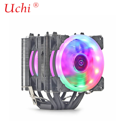 블랙 라디에이터 팬 조명 구리 히트 파이프 유니버설 CPU 냉각기 인텔 I3 I5 I7 I9 Lga 1151 1366 1700 2011 2066 AMD AM4 AM5