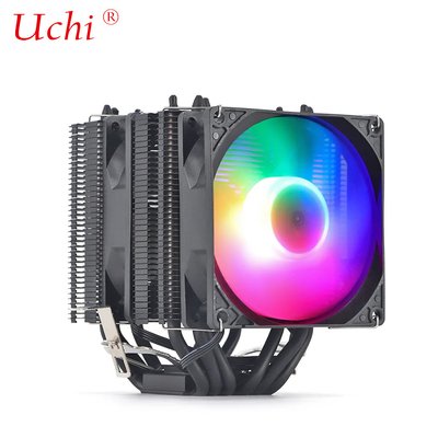 블랙 라디에이터 팬 조명 구리 히트 파이프 유니버설 CPU 냉각기 인텔 I3 I5 I7 I9 Lga 1151 1366 1700 2011 2066 AMD AM4 AM5
