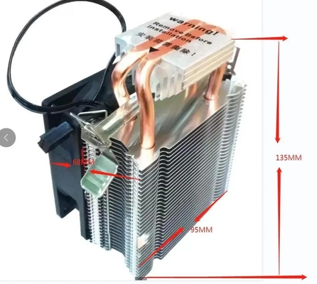 냉각 수직 측면 CPU 냉각기 92mm 팬 2 구리 히트 파이프 파이프 PC용 컴퓨터 유니버설 소켓 AMD 인텔 프로세서 IC