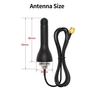 80mm 2.4GHz 외부 방수 ABS 고무 오리 WiFi 안테나 SMA 수직 편광