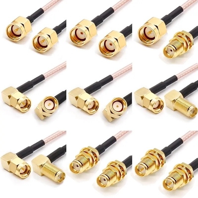 RP SMB RG178 RG316 RF 코아시얼 케이블 50ohm 6GHz와 함께 남성에서 남성 플러그
