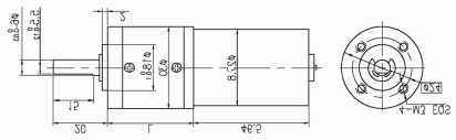 28mm OD 표준 변속기 BLDC 행성 변속기 모터 4극