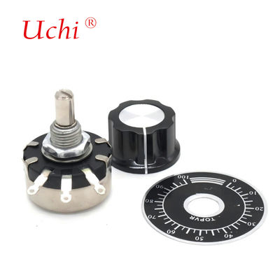 WX110 단일 회전 권선 정밀 회전 전위차계 노브 470 Ω 1K 2K 10K 22K