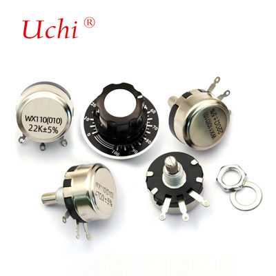 WX110 단일 회전 권선 정밀 회전 전위차계 노브 470 Ω 1K 2K 10K 22K