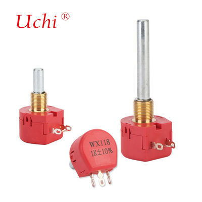 WX118 권선형 회전 가변저항 5k Ohm 40mm 축 단일 회전 권선형 가변저항