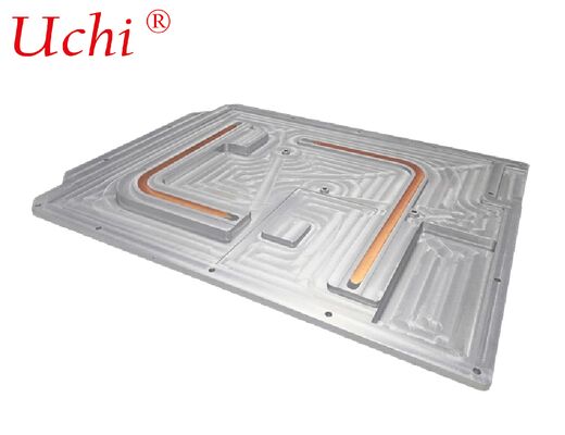 Aluminum Extrusion Plate Heat Sink With 2 Heat Pipes Friction Welding Heat Sink