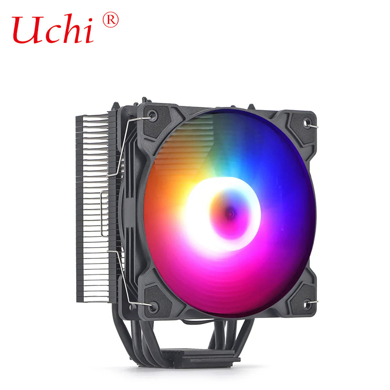 블랙 라디에이터 팬 조명 구리 히트 파이프 유니버설 CPU 냉각기 인텔 I3 I5 I7 I9 Lga 1151 1366 1700 2011 2066 AMD AM4 AM5