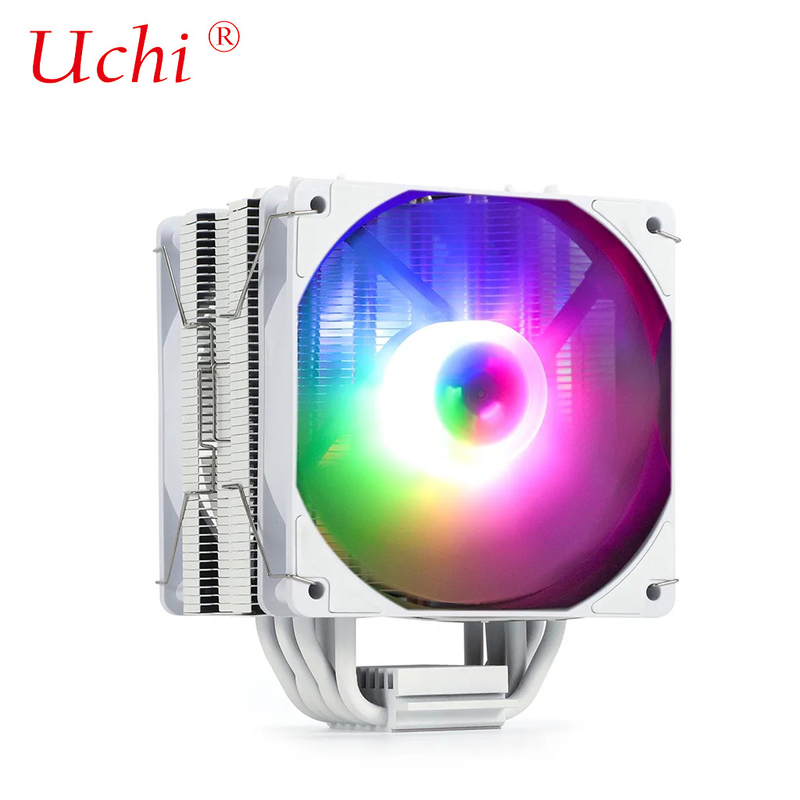 220W 화이트 RGB ARGB CPU 냉각기 팬 6 개의 히트 파이프 컴퓨터 서버 프로세서 Lga1151 1155 1366 1700 2011 AMD FM AM3 AM4 AM5