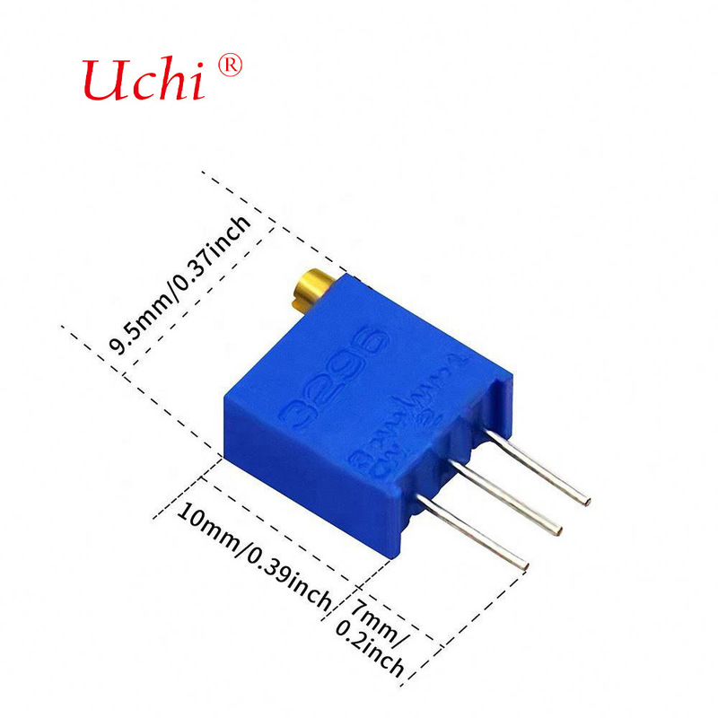 3296w Variable Resistor Top Adjustment Multi-turn Ceramic Fine Adjustment Potentiometer, 10k Precision Potentiometer