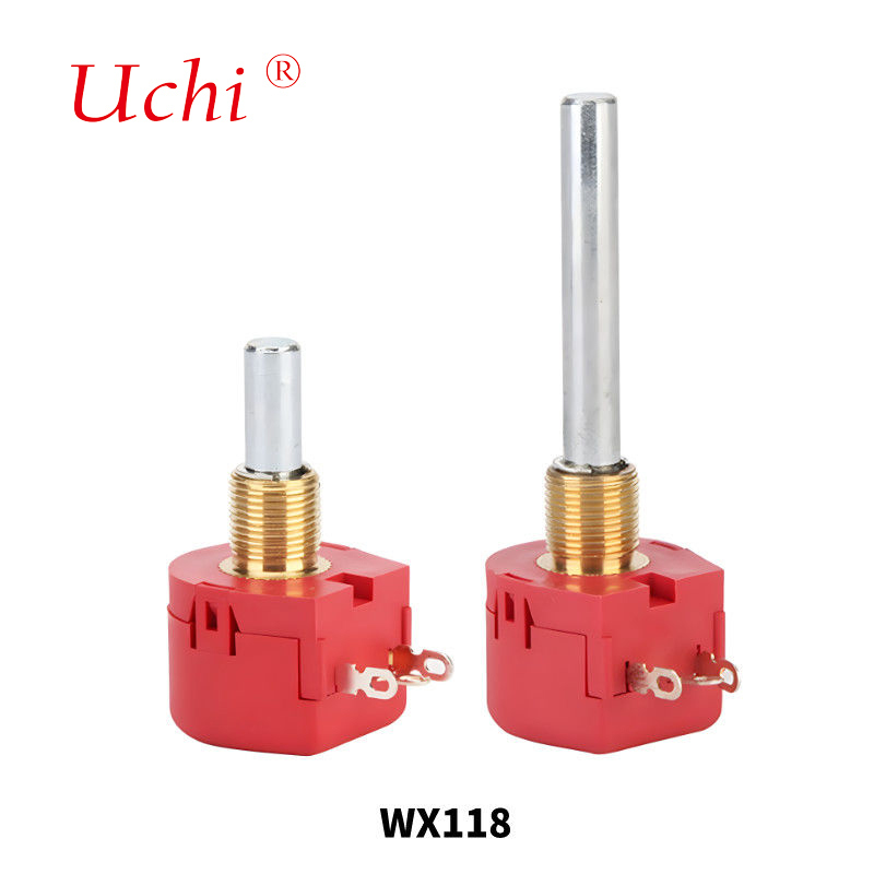 WX118 권선형 회전 가변저항 5k Ohm 40mm 축 단일 회전 권선형 가변저항