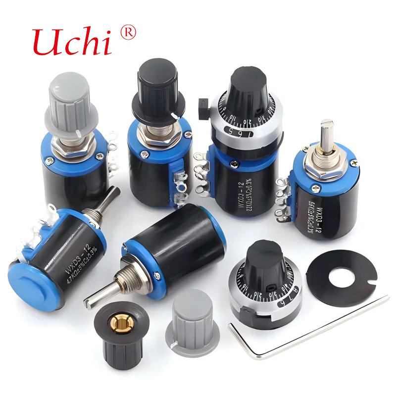 WXD3-12 1W 10k Ohm 5환 멀티턴 정밀 와이어 권선형 로터리 포텐쇼미터